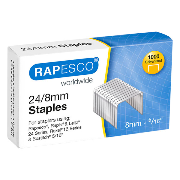 Staples 24/8 | galvanised | Rapesco | 1000-pack 226823 - 1