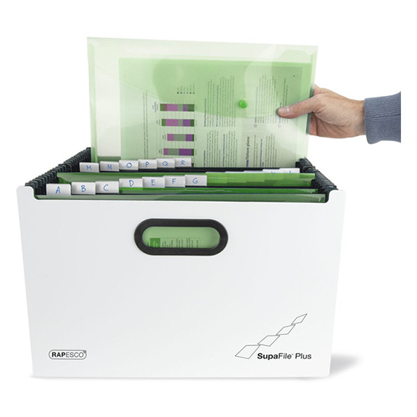 Rapesco SupaFile Plus white/black A4+ expandable sorting folder with 26 compartments 1622 202081 - 2