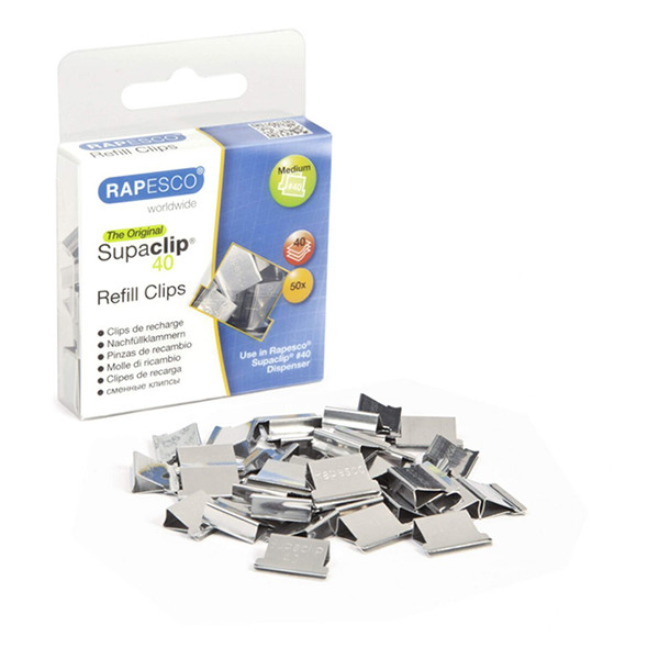 Rapesco Supaclip 40 stainless steel paperclip (50-pack) RC4050SS 202088 - 1
