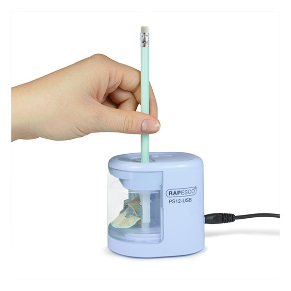 Rapesco powder blue electric pencil sharpener 1447 202073 - 4