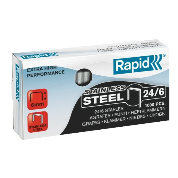 Rapid 24/6 Super Strong stainless steel staples (1000-pack) 24858100 202035 - 1