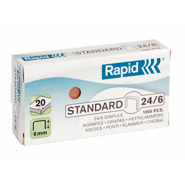Rapid 24/6 copper-coated staples (1000-pack) 24855700 202002 - 1