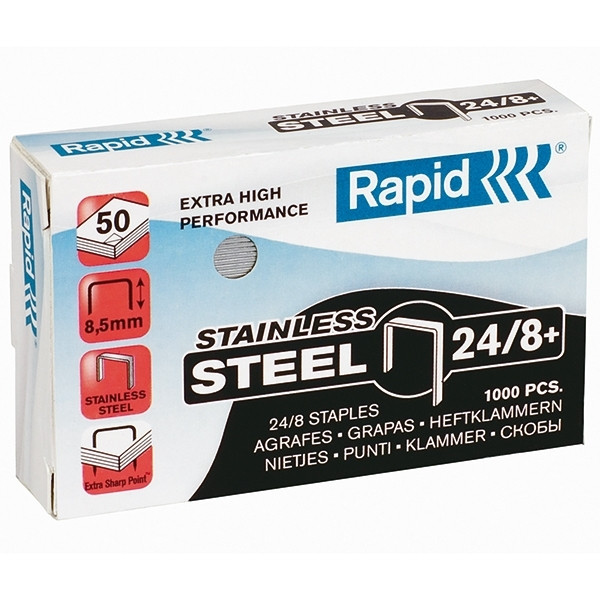 Rapid 24/8+ super strong stainless steel staples (1000-pack) 24858300 202022 - 1