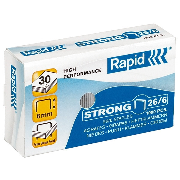 Rapid 26/6 galvanised staples (1000-pack) 24861400 202016 - 1