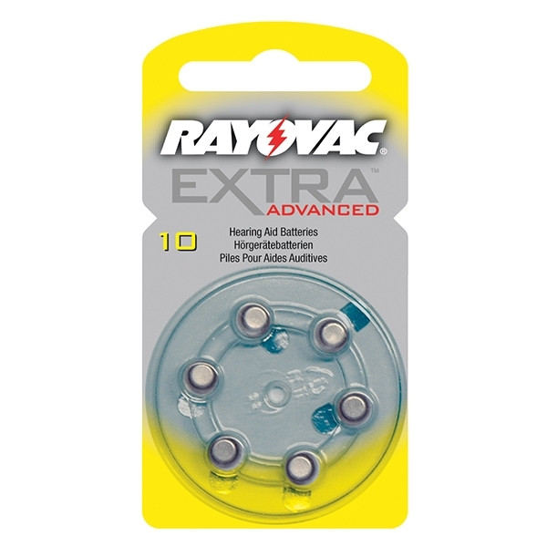 Rayovac Extra Advanced 10 yellow hearing aid batteries (6-pack) PR70 204800 - 1