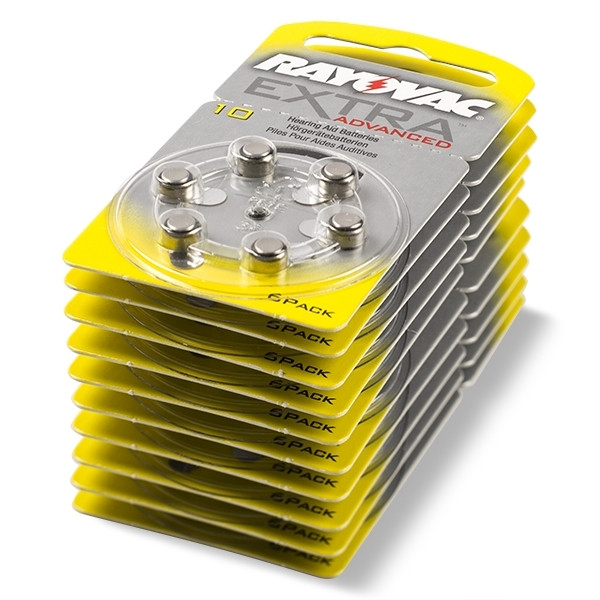 Rayovac Extra Advanced 10 yellow hearing aid batteries (60-pack) 204804 - 1