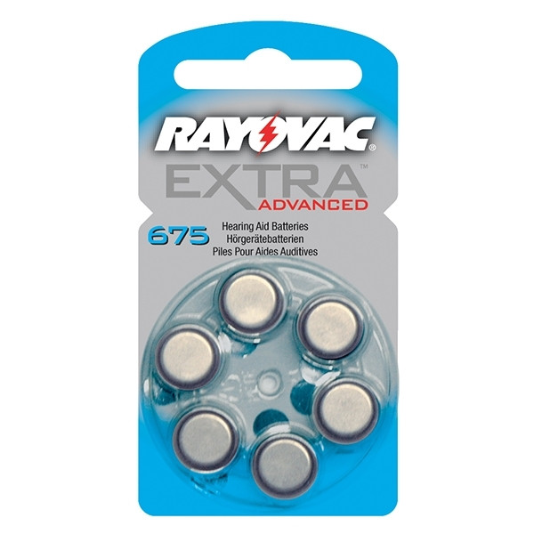 Rayovac Extra Advanced 675 blue hearing aid batteries (6-pack) PR44 204803 - 1