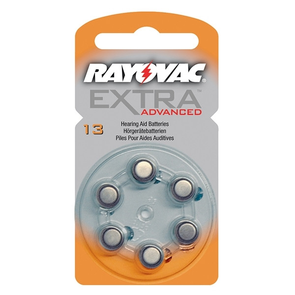 Rayovac hearing aid battery 13 additional advanced 6 pieces (orange) PR48 204801 - 1