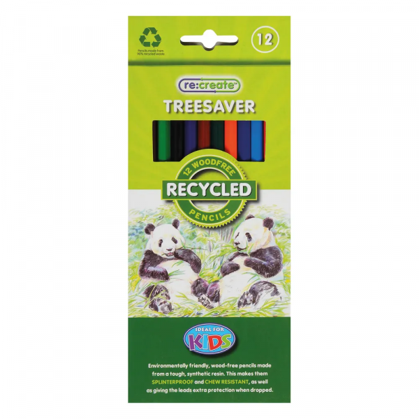 ReCreate Treesaver recycled colouring pencils (12-pack) TREE12COL 500742 - 1