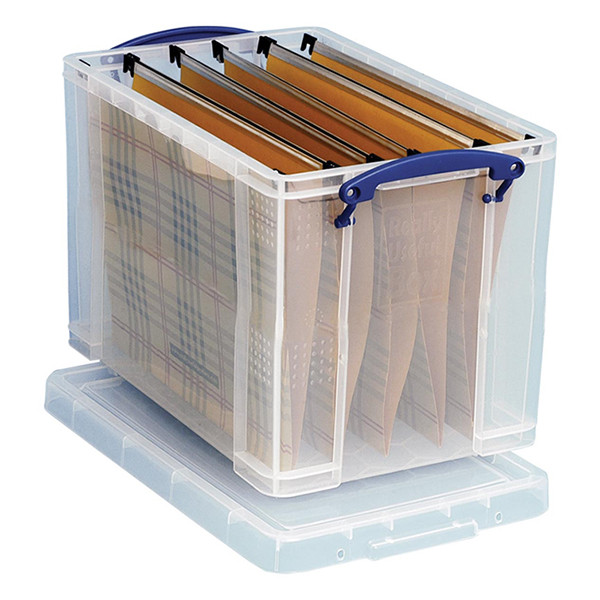 Storage box including 10 hanging files 19L | transparent | Really Useful 200412 - 2