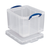 Really Useful transparent plastic storage box, 18 litres