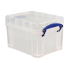 Really Useful transparent plastic storage box, 3 litres