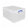 Really Useful transparent plastic storage box, 84 litres
