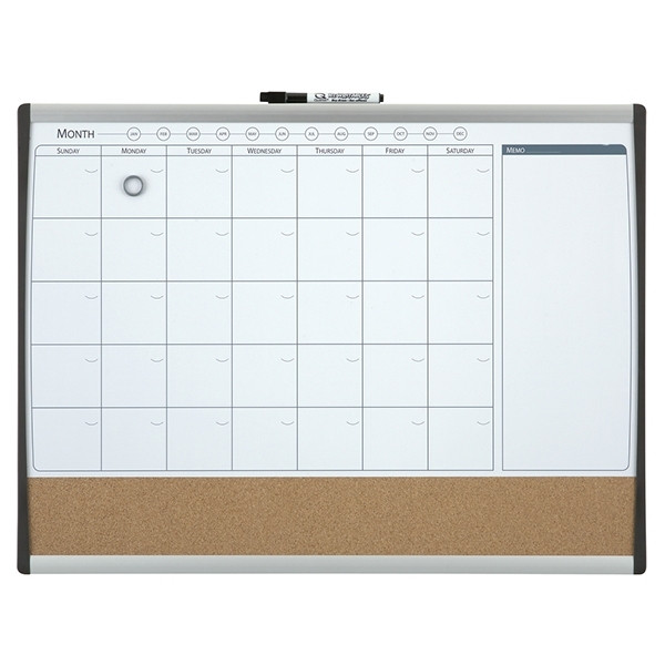 Whiteboard/corkboard 58.5 x 43cm with monthly planner | Rexel Quartet 208167 - 1