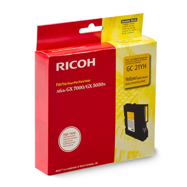 Ricoh 405539 high capacity yellow ink cartridge (original Ricoh) 405539 067046 - 1