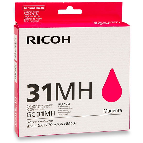 Ricoh GC-31MH (405703) high capacity magenta gel cartridge (original) 405703 073810 - 1