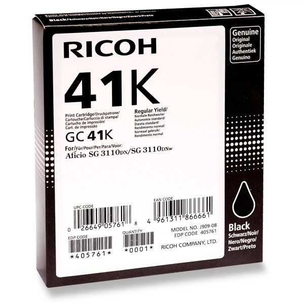 Ricoh GC-41K high capacity black gel cartridge (original Ricoh) 073790 - 1