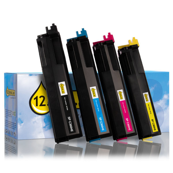 Ricoh Type SP C360HE high-capacity BK/C/M/Y toner 4-pack (123ink version) 125343 - 1