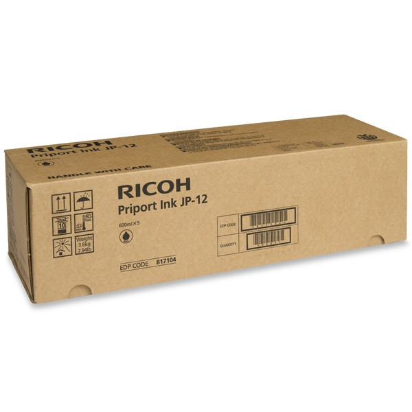 Ricoh type JP12 black ink cartridge 5-pack (original Ricoh) 074728 - 1