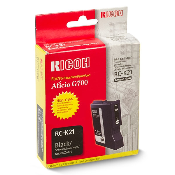 Ricoh type RC-K21 high capacity black ink cartridge (original) 402280 074872 - 1