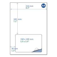 Rillstab A4 packing slip label / return label, 150mm x 100mm (100 sheets) 89171 068130