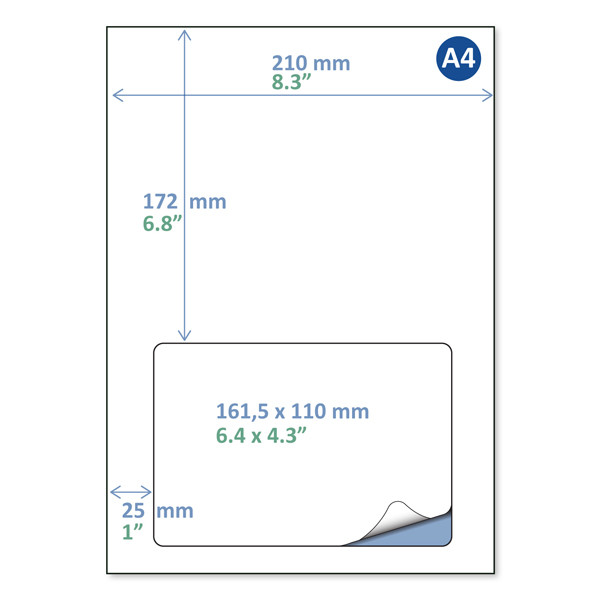 Rillstab A4 packing slip label / return label, 161.5mm x 110mm (100 sheets) 89172 068132 - 1