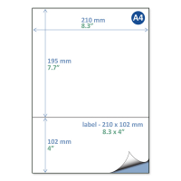 Rillstab A4 packing slip label / return label, 210mm x 102mm (100 sheets) 89170 068128
