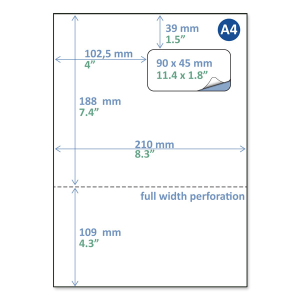 Rillstab A4 packing slip label / return label, 90mm x 45 mm (500 sheets) 88873 068135 - 1