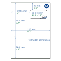Rillstab A4 packing slip label / return label, 90mm x 45 mm (500 sheets) 88873 068135