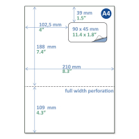 Rillstab A4 packing slip label / return label, 90mm x 45mm (1000 sheets)