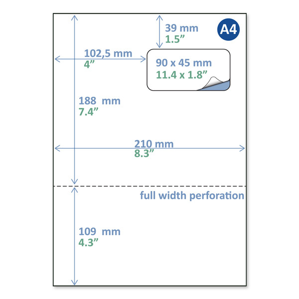 Rillstab A4 packing slip label / return label, 90mm x 45mm (100 sheets) 89173 068134 - 1