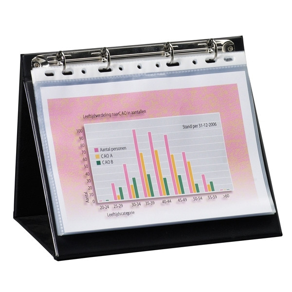 Rillstab A5 horizontal basic table flipchart, 4-ring mechanism (incl. 10 covers) 93155 068043 - 1