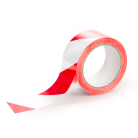 Floor marking tape 50mm x 33m (self-adhesive) | Rillstab red/white 068125