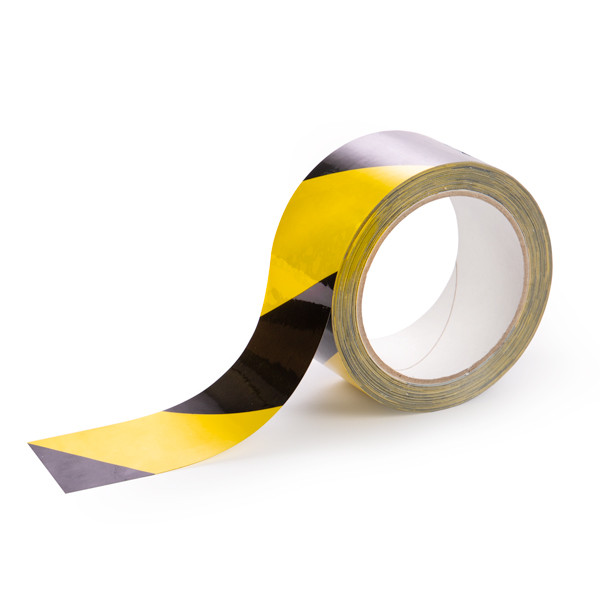 Rillstab black/yellow self-adhesive floor marking tape, 50mm x 33m 068123 - 1