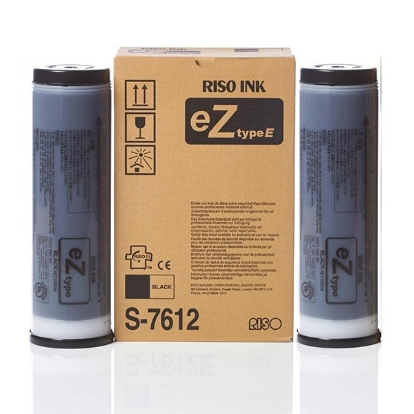 Riso S-7612E black ink cartridge 2-pack (original Riso) S-7612E 087054 - 1