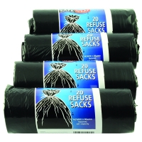 Safewrap black bin bags, 80g (4 x 20-pack) 151V 400248