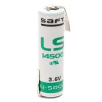 Saft LS14500 / AA battery with solder tabs (3.7V, 2600mAh, Li-SOCl2) 14500 14505 ER14505 LS14500 SL360S ASA02051
