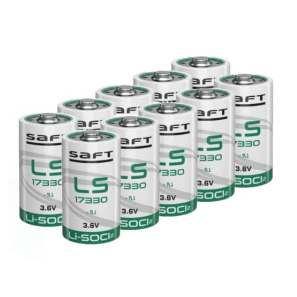 Saft LS17330 / 2/3A battery (3.6V, 2100 mAh, Li-SOCl2) | 10-pack ASA02350 - 1