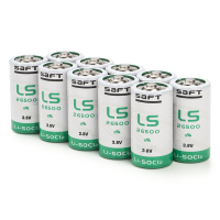 Saft LS26500 / C battery (3.6V, 7700 mAh, Li-SOCl2) | 10-pack ASA02191