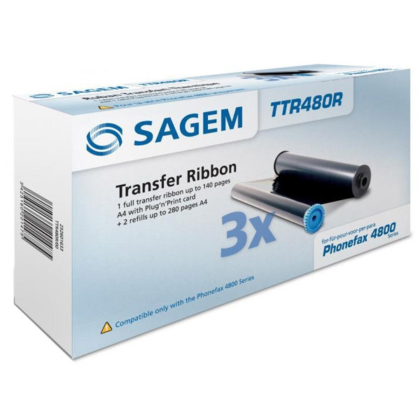 Sagem TTR 480R fax roll 3-pack (original) TTR480R 031928 - 1