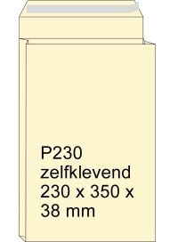Sample bag P230 cream-adhesive, 230mm x 350mm x 38mm (125-pack) 309802 209094