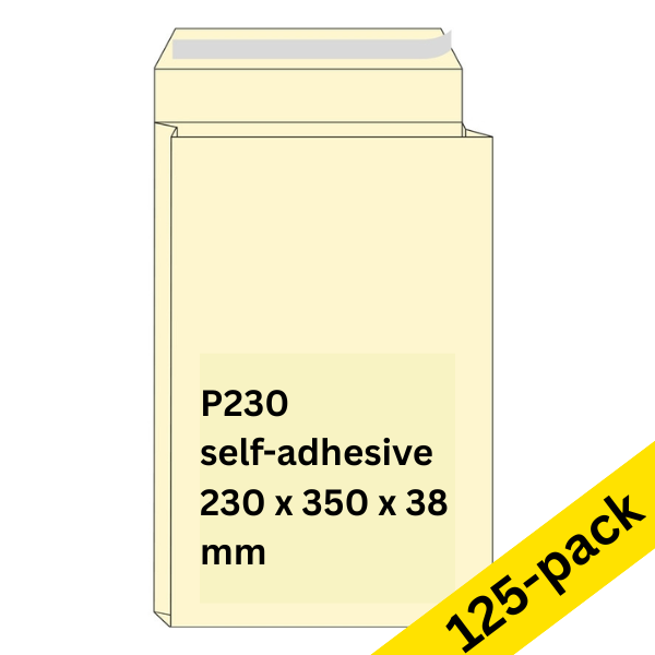 Sample bag envelope 230 x 350 x 38mm (P230) | cream PEEL & SEAL | Raadhuis | 125-pack 209094 - 1