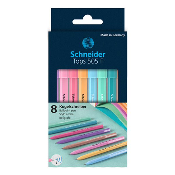 Ballpoint pen | assorted pastel | Schneider Tops 505 | 8-pack 217271 - 1
