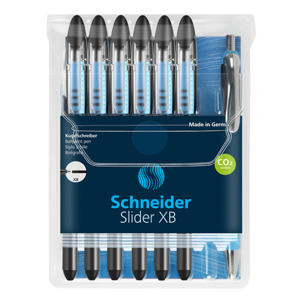 Schneider Slider Basic XB black ballpoint pen (6-pack) + Slider Rave black ballpoint pen (1-pack) S-151276 217262 - 1