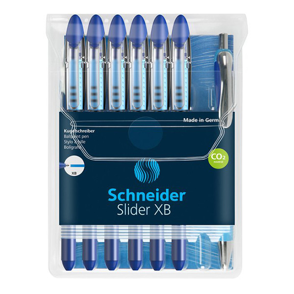 Schneider Slider Basic XB blue ballpoint pen (6-pack) + Slider Rave black ballpoint pen  (1-pack) S-151277 217263 - 1