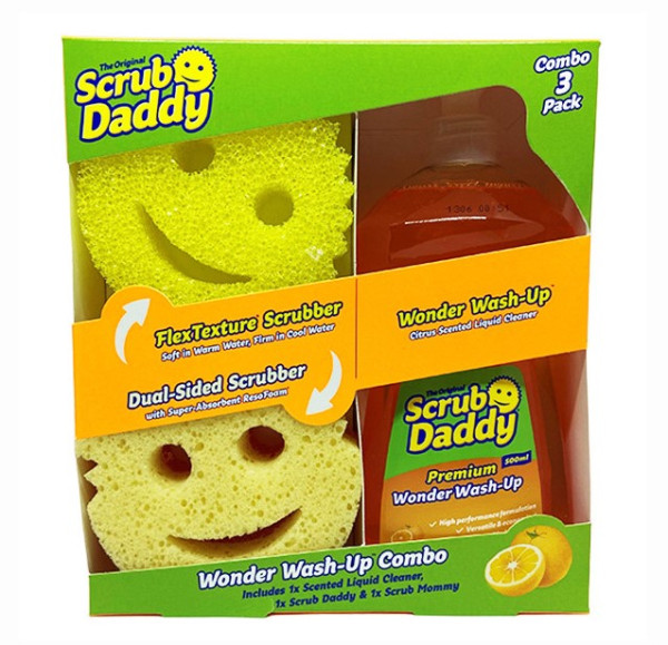 Scrub Daddy Wonder Wash Up Combo (dishwashing liquid & 2 sponges)  SSC00249 - 1