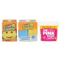 Scrub Daddy sponge | Scrub Daddy microfibre cloths + The Pink Stuff Paste (850g)  SPI00046