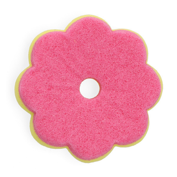 Scrub sponge | yellow & pink | 123ink | Ø 100mm x 40mm SDR07387 - 1