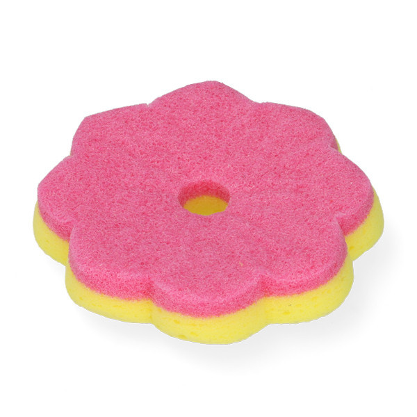 Scrub sponge | yellow & pink | 123ink | Ø 100mm x 40mm SDR07387 - 2