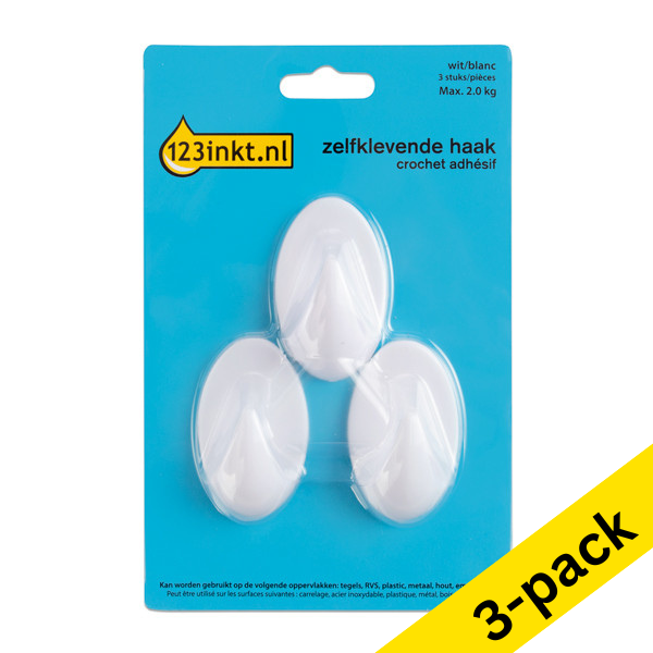 Self-adhesive hook (2kg) | 123ink | 3-pack x3 301015 - 1